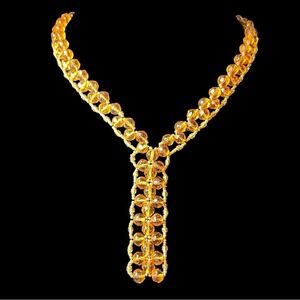 Vintage Glass Tie‎ Collar Necklace